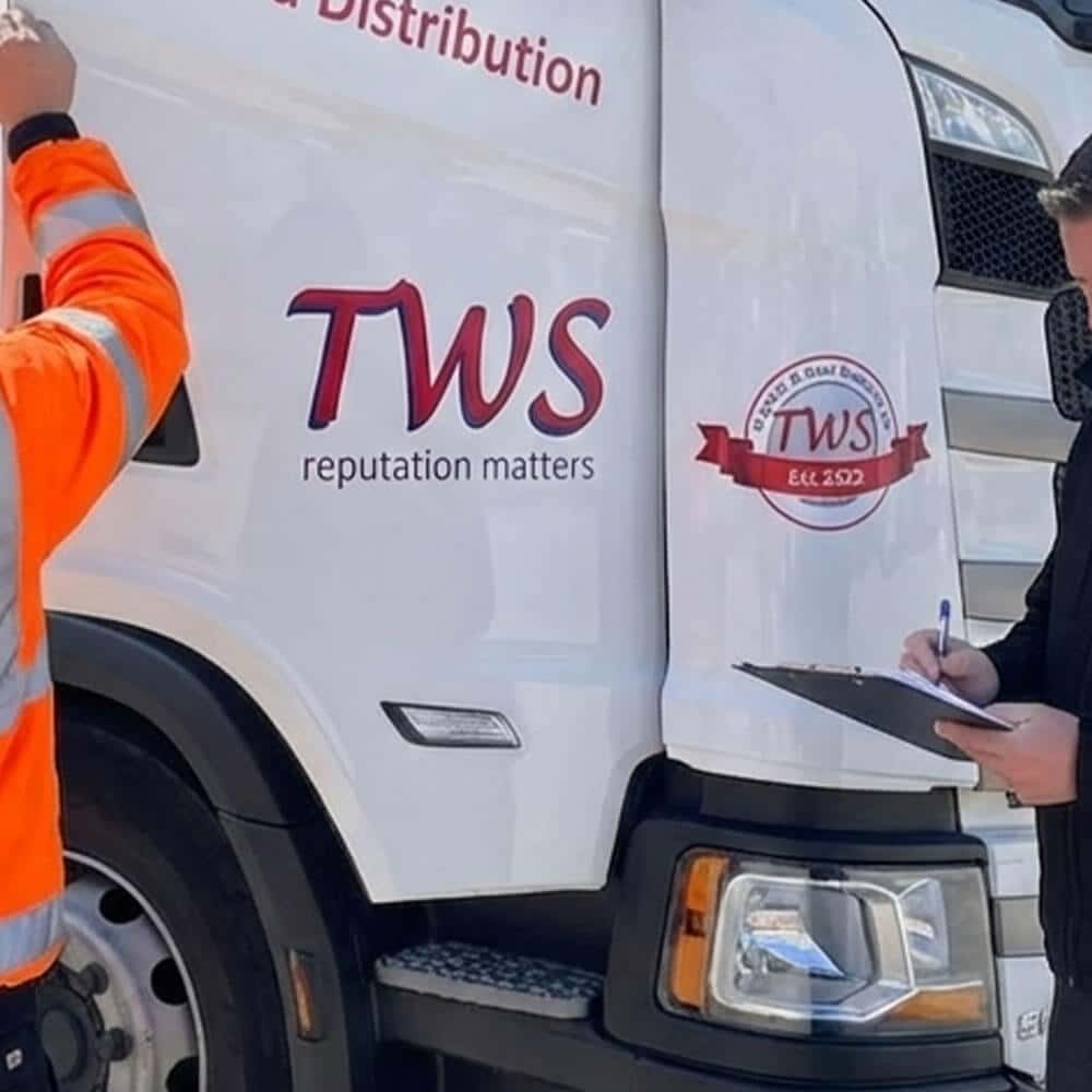 T. Wilson & Sons manager conducting a welfare and safety check with a driver, illustrating the importance of face-to-face communication for driver mental health.